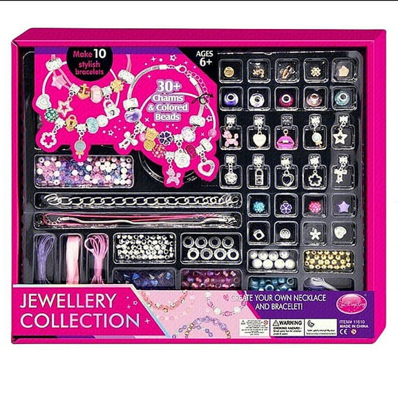 DIY Bracelet Making Kit for Girls, Thrilez 150Pcs Charm Bracelets Kit with Beads, Pendant Charms, Bracelets and Necklace String for Bracelets Craft & Necklace Making, Gift Idea for Teen Girls