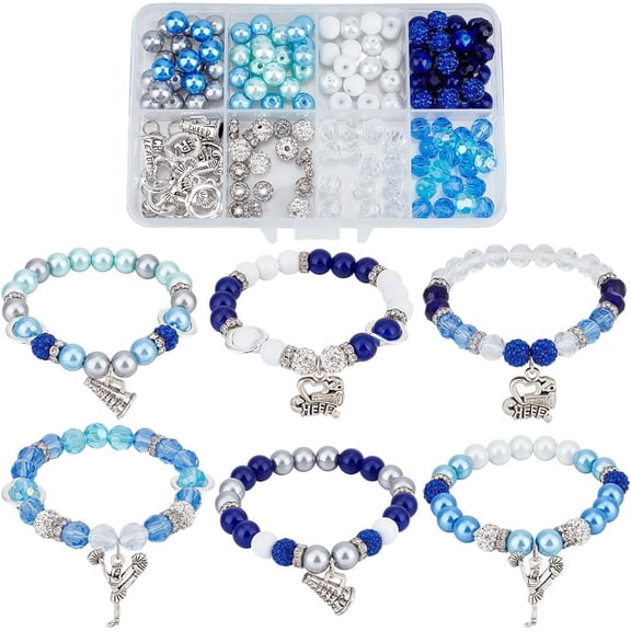 DIY Bracelet Making Kits including Glass Pearl Glass Alloy Polymer Clay Rhinestone Brass Rhinestone Spacer Beads Brass Jump Ring for DIY