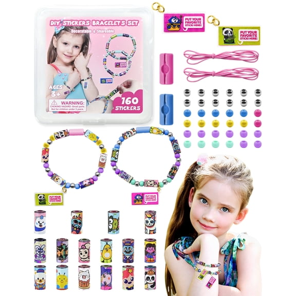 DIY Bracelet Sticker, 160 Stickers Bracelet Making Kit for Girls to Wear, Share, and Collect