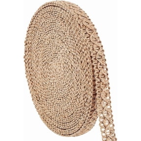 DIY Burlap Ribbon 10m Gimp Braid Trim Lace Ribbon Rustic Hessian Ribbon Upholstery Trim Woven Jute Rope Ribbon for Costume Hat Shoes Chair Wine Bottles 18mm Wide DIY