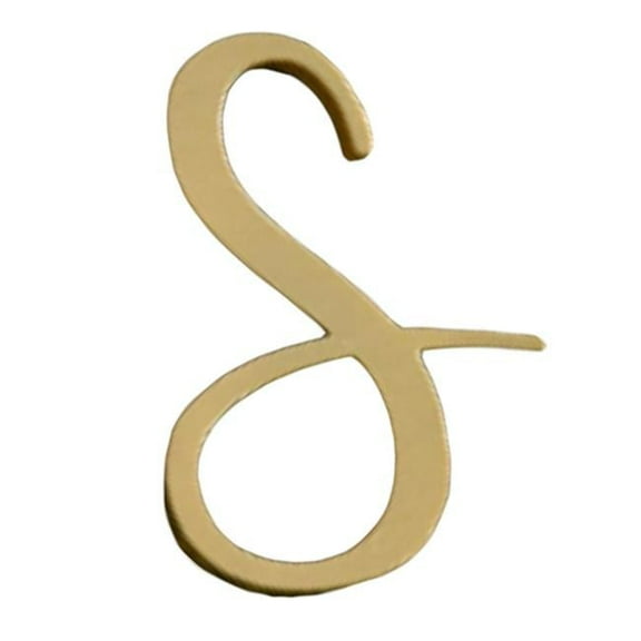 DIY Brass Address Letters Metal Home Decorative Numbers & Letters Sign, Letter S