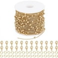 thumbnail image 1 of DIY Brass Curb Chain Bracelet Necklace Making Kit Real 18K Gold Plated 2.5x1.1x0.3mm about 9.3~10m, 1 of 9