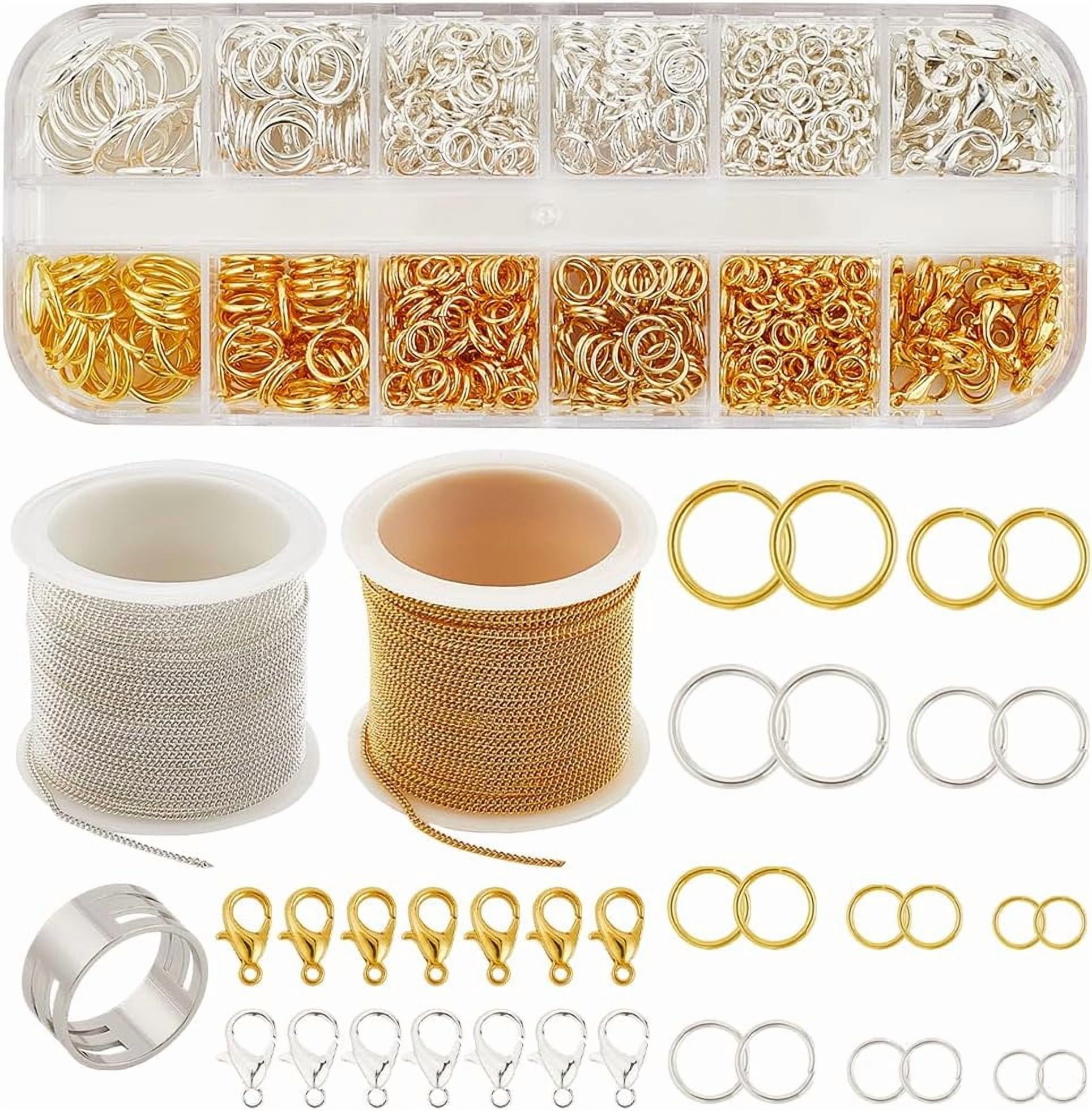 DIY Brass Curb Chains Necklaces/Bracelets Making Kits Golden & Silver 2x1.5x0.3mm