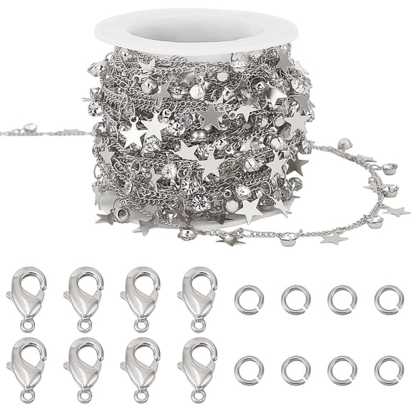 DIY Brass Micro Pave Clear Cubic Zirconia Curb Chains Necklaces/Bracelets Making Kits Platinum 2x1.5x0.4mm