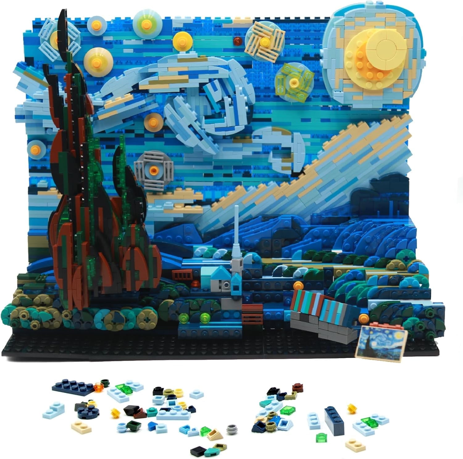 DIY Building Block Set(1830 PCS),The Starry Night Building Set for