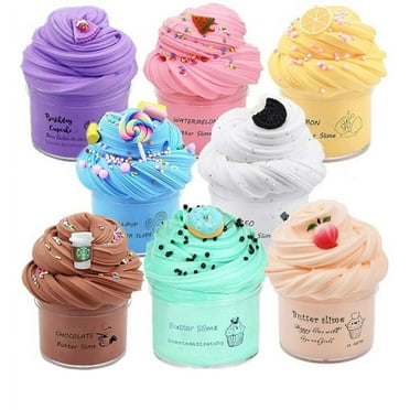DIY Butter Slimes Fruit Kit Soft Stretchy and Non-sticky Cloud Slimes Making Set Scented Toy Party Favors for Kids Gift 70ML Blue
