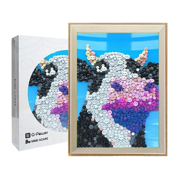 DIY Button Art Painting Kit for Kids Educational Learning Craft Activity Home School Project