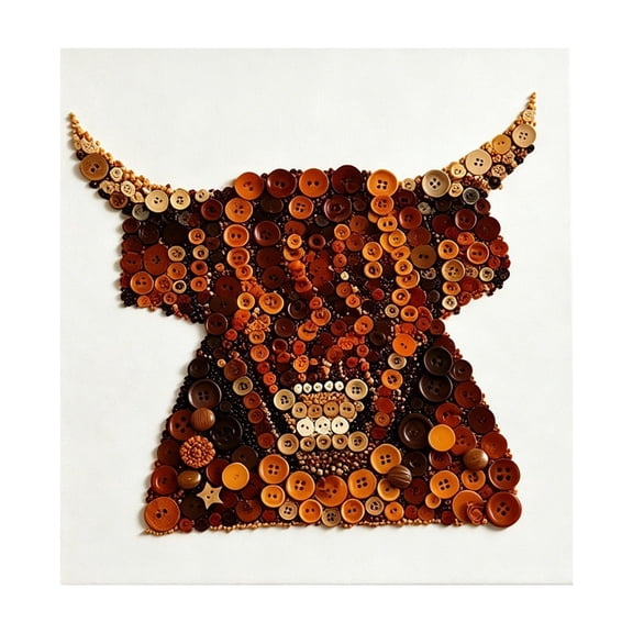 DIY Button Cow Set Home Ornament Art Decoration Craft Kit with Complete Accessories and Step-by-Step Instructions for Creative Handmade Fun and Versatile Home Styling