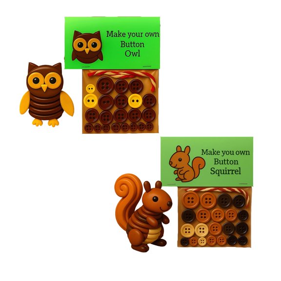 DIY Button Highland Cow Craft Kit, Beginner-Friendly Buttons Ornament Decor, Handmade Stacked Animal Themed Color Christmas Buttons Xmas Hanging Decorations, DIY Ornaments Kits