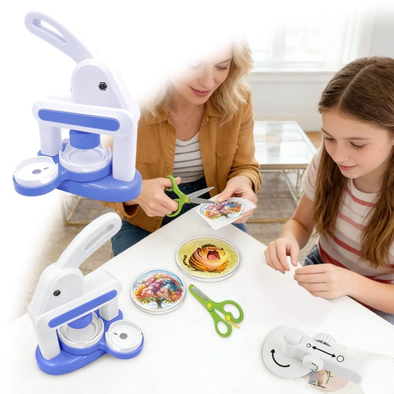 DIY Button Maker Machine - Kids & Adults Badge Making Kit for Craft Projects & Family Activities