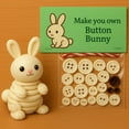 thumbnail image 1 of DIY Button Rabbit Craft Kit, Animal Theme Fun Christmas Button Christmas Tree Ornament Kit with Turtle, Owl, Rabbit, Christmass Tree Hanging Decorations, DIY Ornaments Kits, Rabbit, 1 of 6