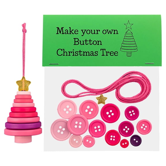 DIY Button Snowman Ornament Kit, Christmas Tree and Snowman Decorations, Hands-On Craft Kit for Kids and Adults, Holiday Keepsake Gift for Family Fun