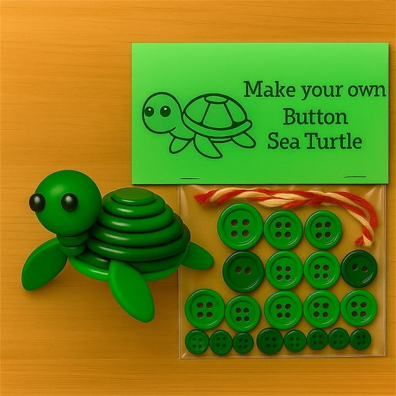 DIY Button Turtle Craft Kit, Animal Theme Fun Christmas Button Christmas Tree Ornament Kit , Christmass Tree Hanging Decorations, DIY Ornaments Kits(Turtle)