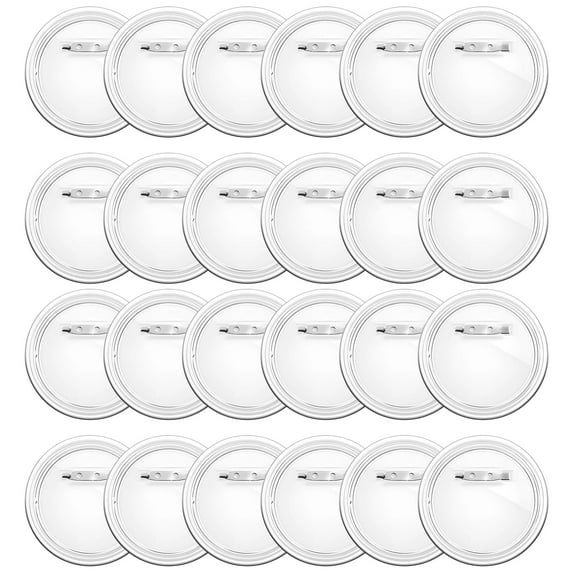 DIY Buttons 3 Inch with Pin, Create Your Own Button Pins, Sublimation Badge Blanks with Hole, Quality Acrylic, 24-Piece Set for Personalized Crafts and Decorations