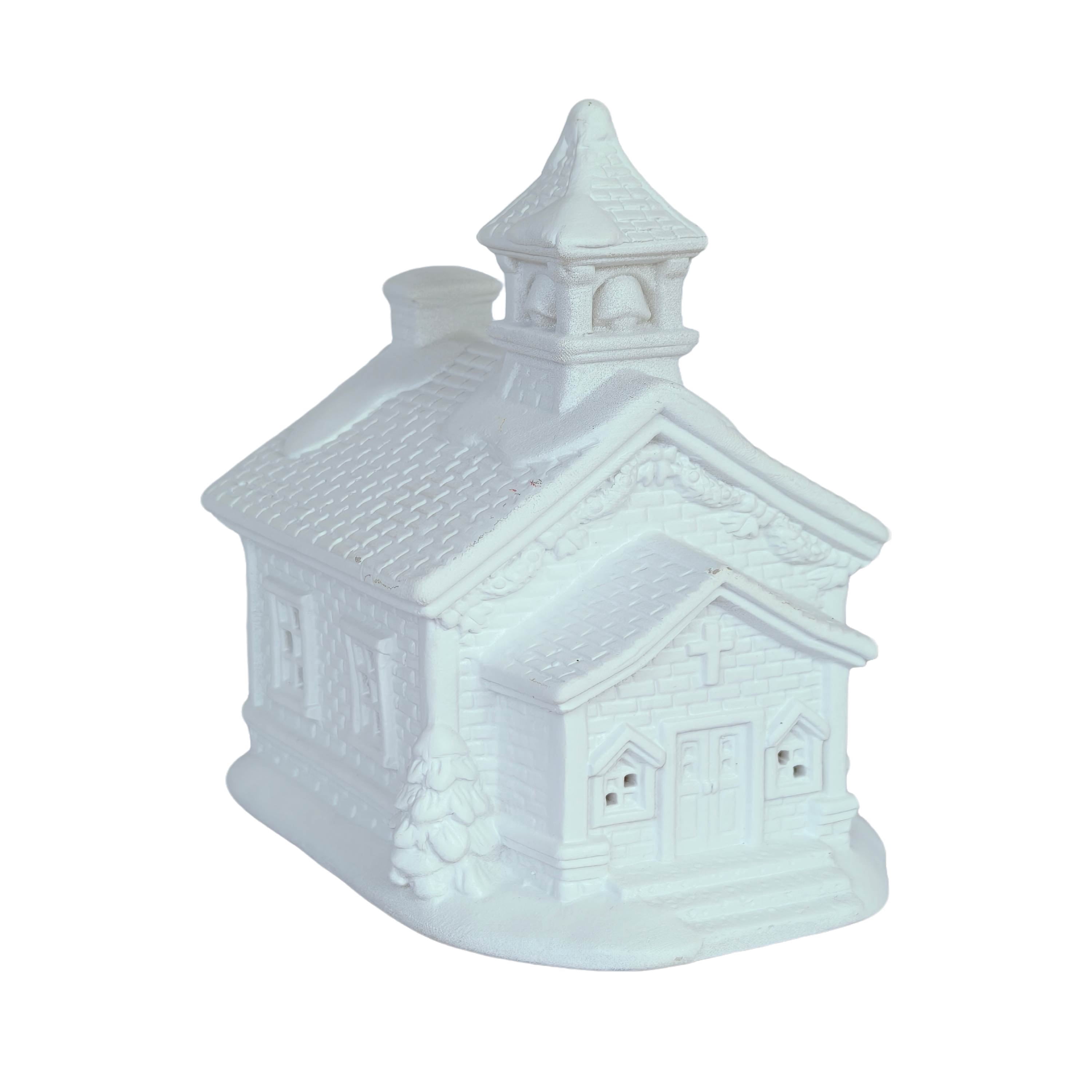 Porcelain Church Mini Christmas Village Building, White, 4", by Holiday Time
