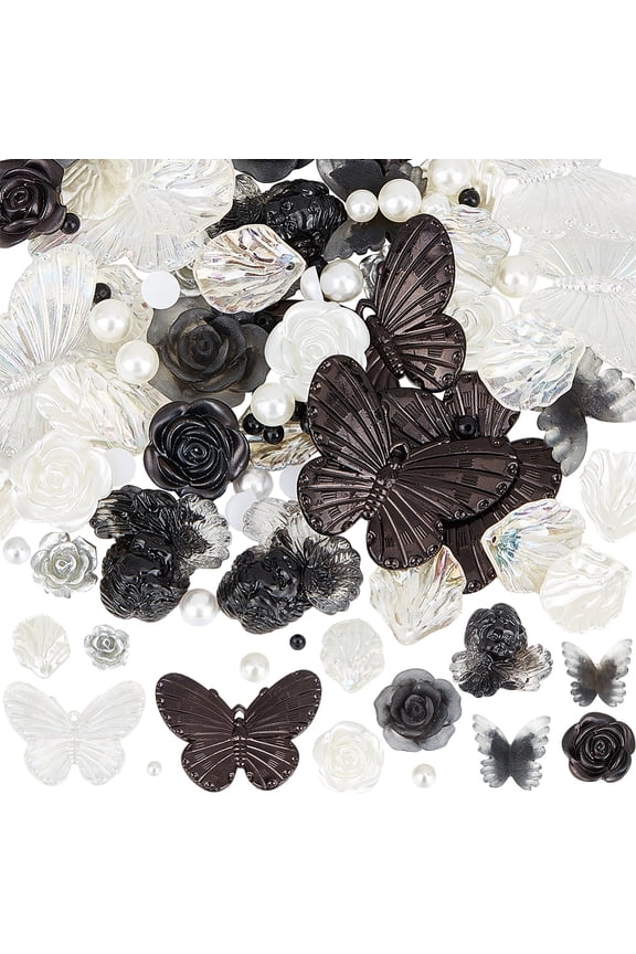 DIY Cabochons & Pendants & Beads Jewelry Making Finding Kit Black 4~30x4~40x2~10mm Hole: 1~1.6mm DIY