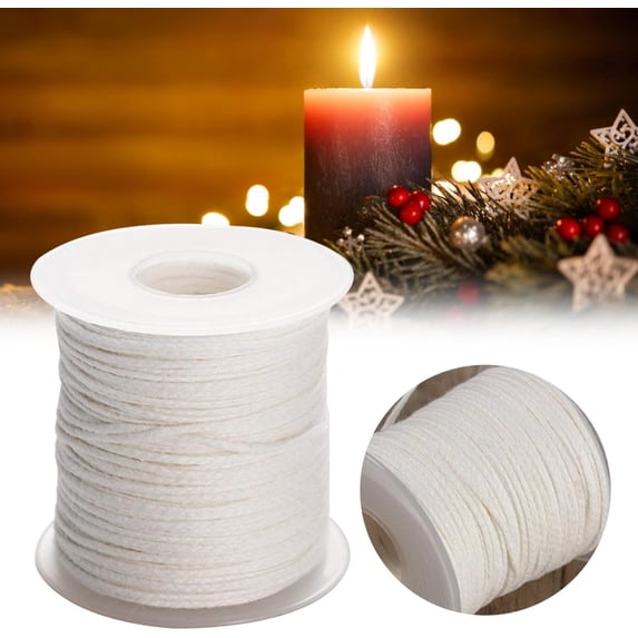 DIY Candle Wick Spool - Cuttable Replacement Wick for Oil Lamps, Kerosene Lamps, Alcohol Burners & Paraffin Lamps, Bulk Candle Wick for Crafts, Party & Holiday Decor(RL 1 PC)