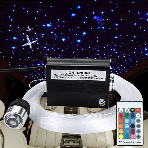 DIY Car/Home Headliner Star Light Kit 12V 16W Roof Twinkle Ceiling Lights 300x Fiber Optic