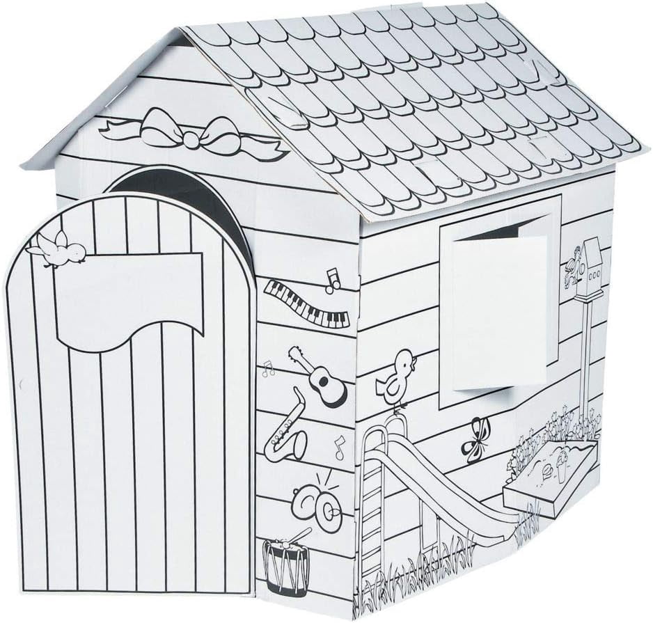 Cardboard Playhouse To Colornull