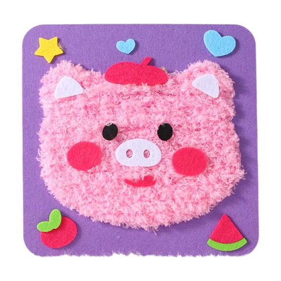 DIY Cartoon Animal Embroidery Doll Set, Felt Sewing Craft Kit for Kids Ages 3+