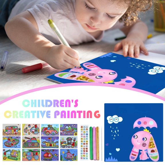 DIY Cartoon Transfer Painting Crafts For Kids Arts And Crafts Toys Children Creative Educational Learning Drawing Toys