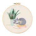 thumbnail image 1 of DIY Cat Embroidery Starter Kit with Embroidery Hoops Threads Needles Cross Stitch Kits for Beginners, 1 of 8