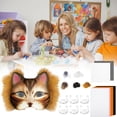thumbnail image 1 of DIY Cat Face Mask Craft Kit, Includes Blank Cat Masks, Faux Fabric and Plastic Mesh, Perfect for Holiday Decorations and Costume Parties, Easy to Customize with Paints and Embellishments, I, 1set, 1 of 9
