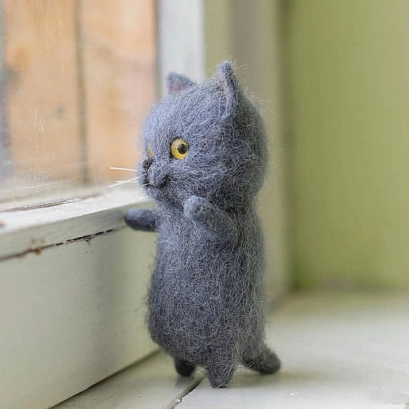 DIY Cat Wool Felt Unfinished Wool Felt Material Package Handmade Needle Felt Kit Ackage Kitty Fashion DIY Gift For Kids
