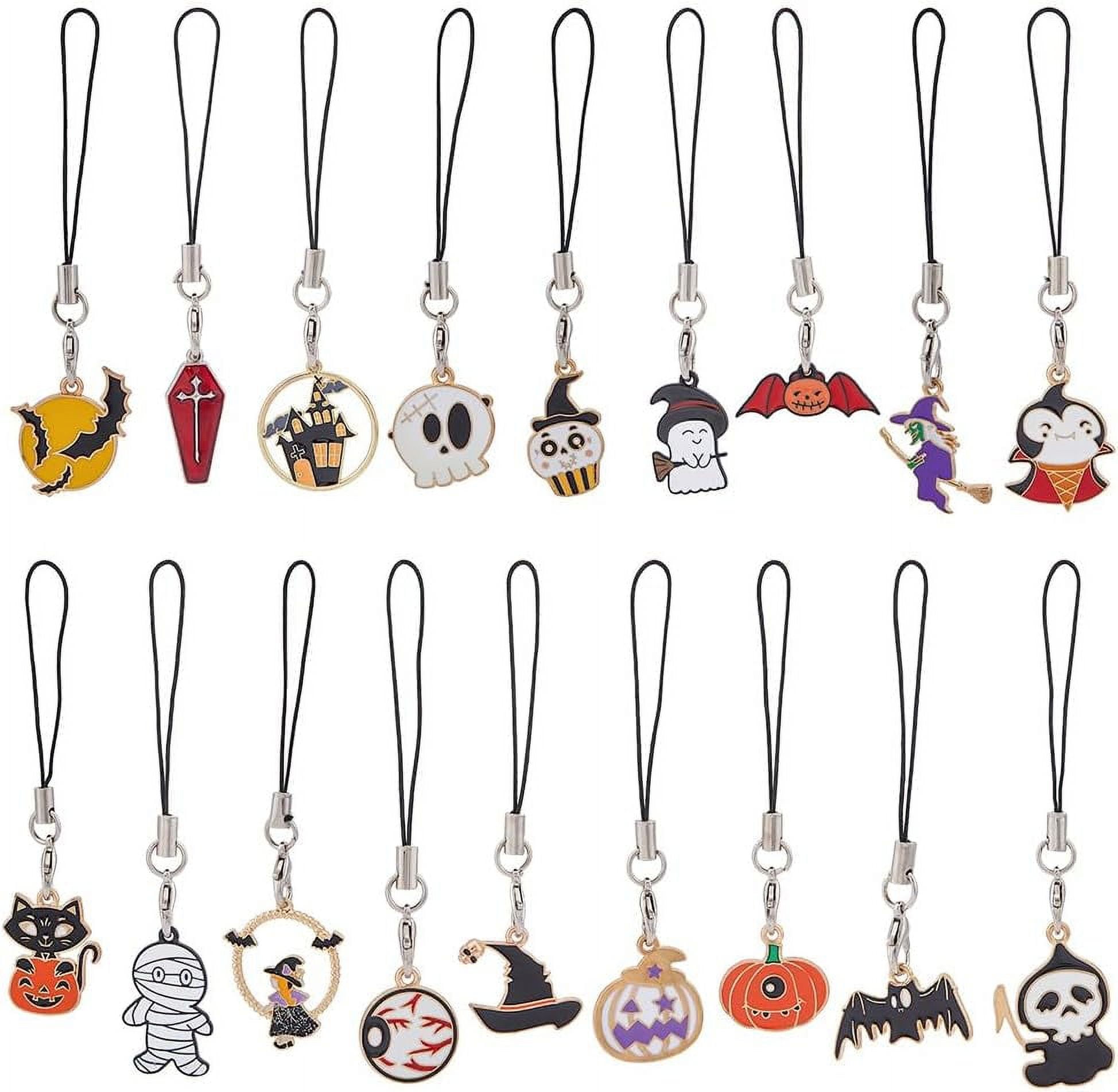 SUPERFINDINGS Cell Phone Charms - 3 Style Alloy Pendant Lanyards With Strawberry, Heart, Ghost Designs