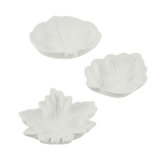 DIY Ceramic Mini Leaf Bowls, Craft Kits, Misc DYO - Ceramic, DYO - Ceramic, Fall, 12 Pieces, White