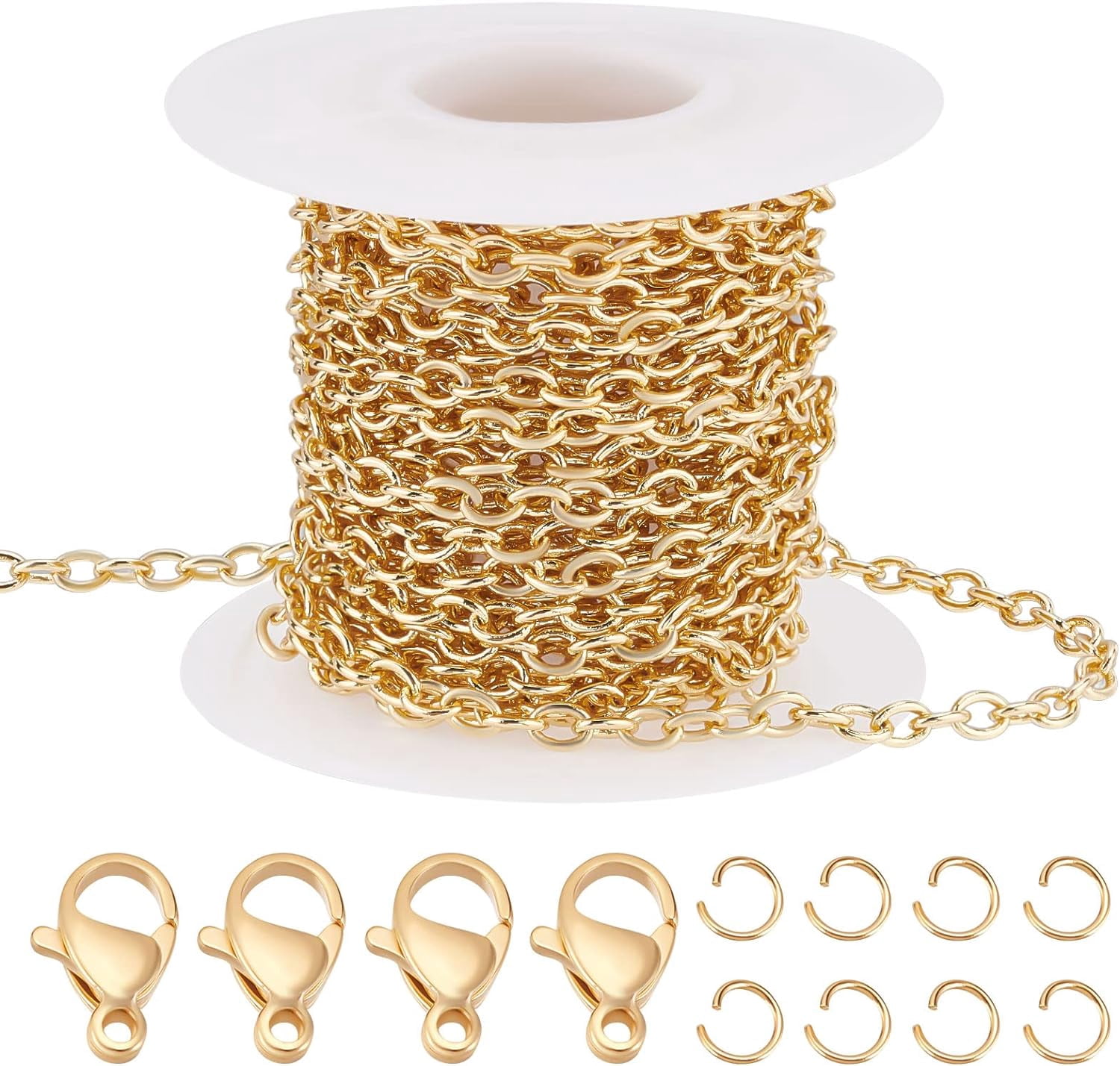 DIY Chain Bracelet Necklace Making Kit Including Brass Cable Chains 304 ...