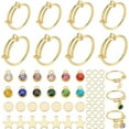 thumbnail image 1 of DIY Charm Adjustable Ring Making Kit Including 304 Stainless Steel Expandable Ring Alloy Rhinestone & 304 Stainless Steel Charms Flat Round & Star Golden 86pcs/box, 1 of 6