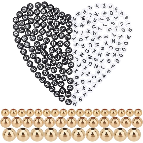 DIY Children's Day Gift Stretch Bracelets Making Kits include Brass Spacer Beads Acrylic Letter Beads and Elastic Crystal Thread Mixed Color Beads: 500pcs/set