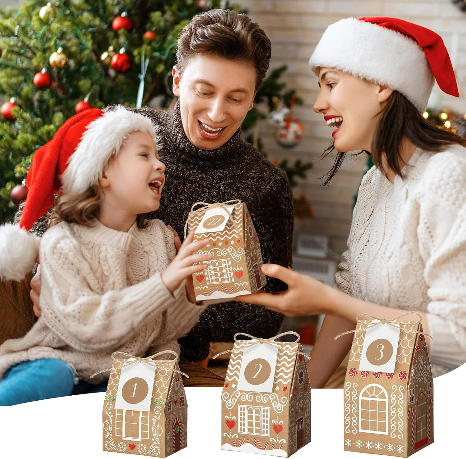 DIY Christmas Advent Calendar Boxes Set with 24 Fillable Gift Bags and ...