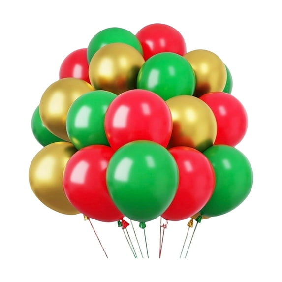 DIY Christmas Balloons Kit,30 Pieces Of 15-inch Red,Green,And Gold Confetti Latex Balloons Kit,Free Matching For Christmas And Birthday Party Decorations