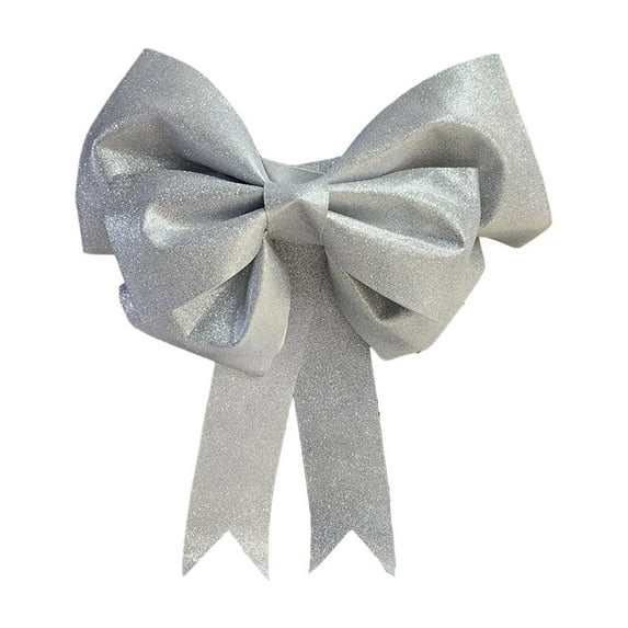DIY Christmas Bow Decoration, EVA Material Large Festive Bow for Home Party Store Window Backdrop Holiday Decor(Silver)