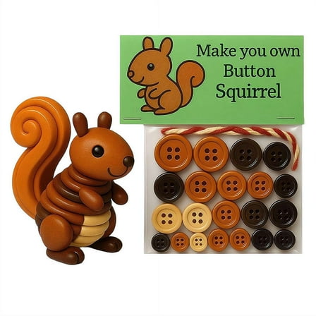 DIY Christmas Button Ornament Craft Kit-Squirrel