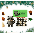 thumbnail image 1 of DIY Christmas Button Ornament Making Set DIY Craft Buttons Kit with Christmas Snowman/Santa/Angel, Gifts for Xmas Tree Hanging Decorations Outdoor Christmas Decorations - (Raccoon), 1 of 8