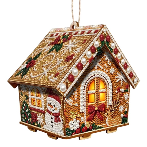 DIY Christmas Candy House Ornaments Gingerbread House Kit Tabletop Decor Holiday Art Craft Gift for Adults