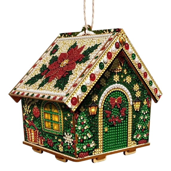 DIY Christmas Candy House Ornaments Gingerbread House Kit Tabletop Decor Holiday Art Craft Gift for Adults