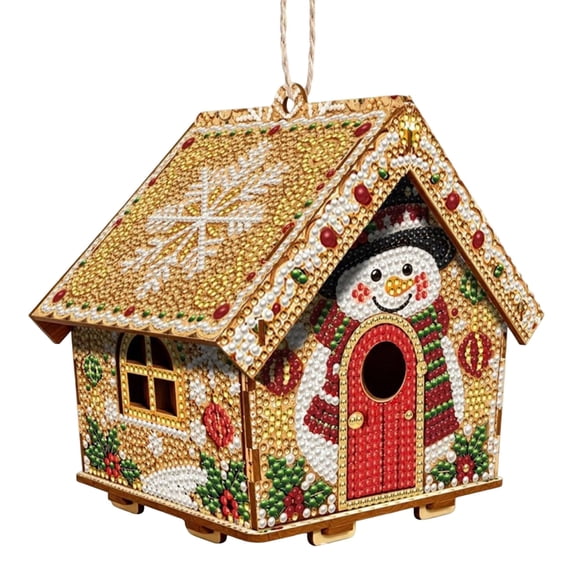 DIY Christmas Candy House Ornaments Gingerbread House Kit Tabletop Decor Holiday Art Craft Gift for Adults