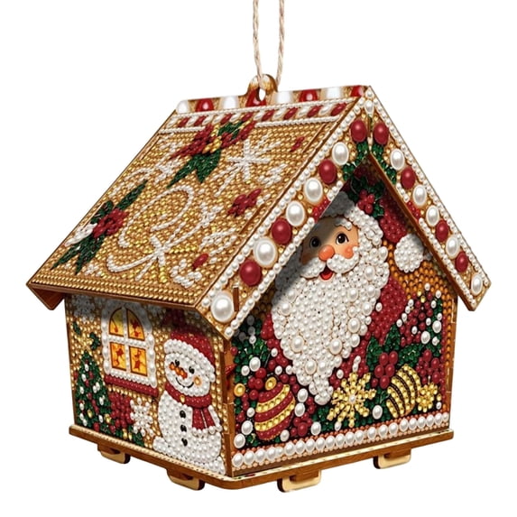 DIY Christmas Candy House Ornaments Gingerbread House Kit Tabletop Decor Holiday Art Craft Gift for Adults