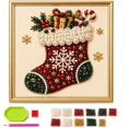 thumbnail image 1 of DIY Christmas Diamond Art with Frame, 7.87 X 7.87 IN,3D Pearl Art Craft Kits for Adults Beginner, Holiday Gemstone Diamond Dots Beads for Home Wall Decor, Stress Relieving, Halloween Gift,Stocking, 1 of 8
