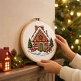 thumbnail image 1 of DIY Christmas Embroidery Cross Stitch Kit, Pre-Printed Xmas Art Pattern, Includes Embroidery Fabric and Full Tool Set, Handmade Craft for Home Wall Hanging and Seasonal Present, 1 of 5