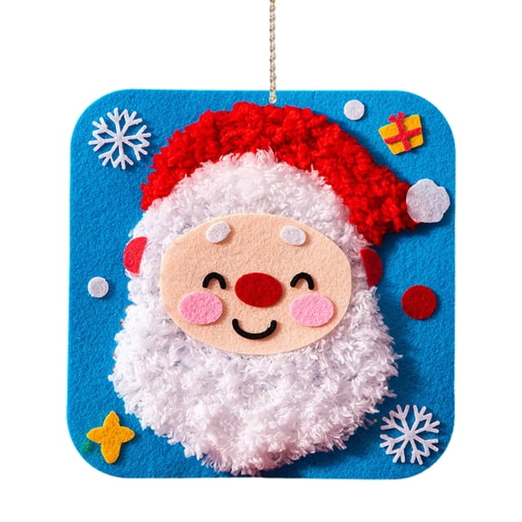 DIY Christmas Embroidery Kit for Kids Complete Beginner Craft Set with Pattern Needle Thread Supplies Holiday Activity