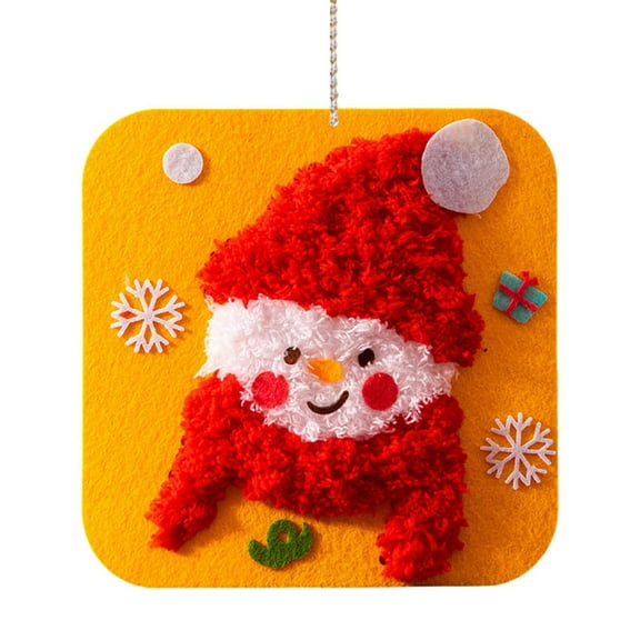 DIY Christmas Embroidery Kit for Kids Complete Beginner Craft Set with Pattern Needle Thread Supplies Holiday Activity