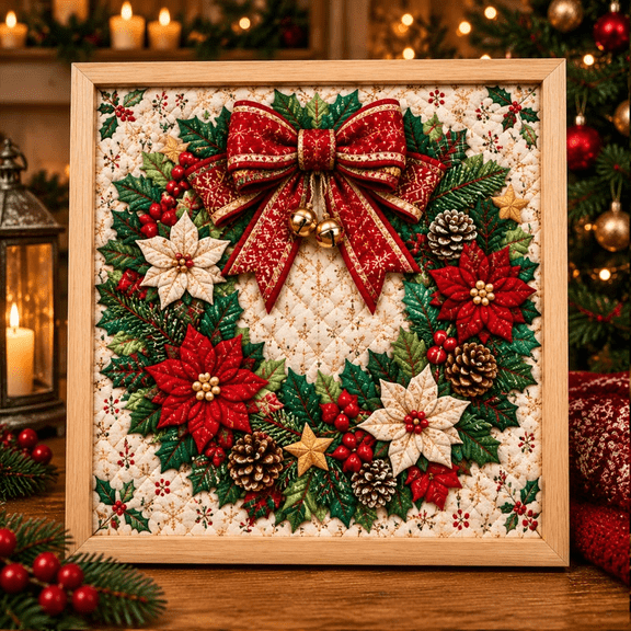 DIY Christmas Fabric Art Painting Kit - Easy No-Sew Fabric Art, Create a Lovely Snowman & Sleigh Scene for Winter Decoration