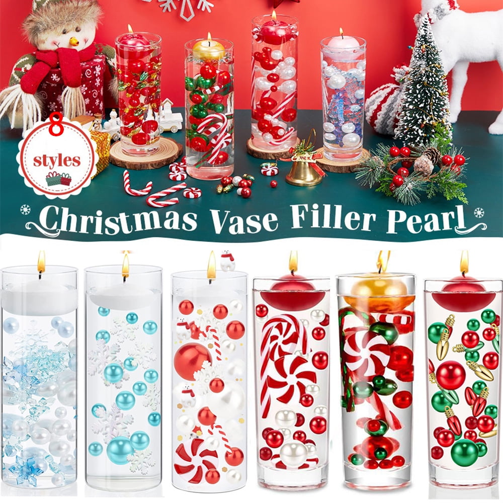 DIY Christmas Floating Candles Centerpiece For Party Vase Filler Pearl