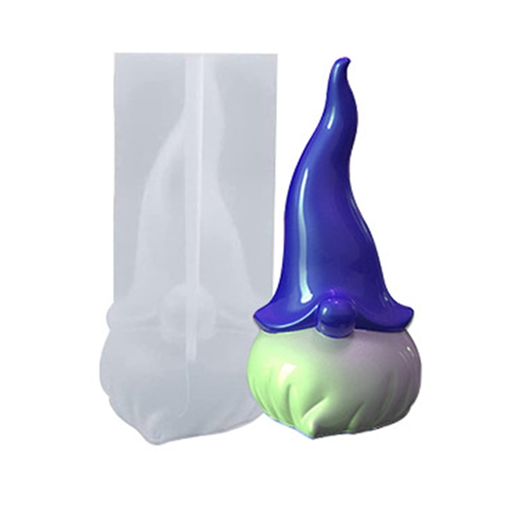 DIY Christmas Gnome Display Statue Silicone Molds Portrait Sculpture Resin Casting Molds for UV Resin Epoxy Resin Craft Making White 133x66x70mm
