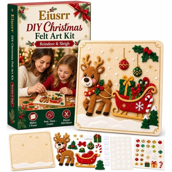 DIY Christmas Magic Felt Sticker Art Kit – Peel, Stick & Create ...